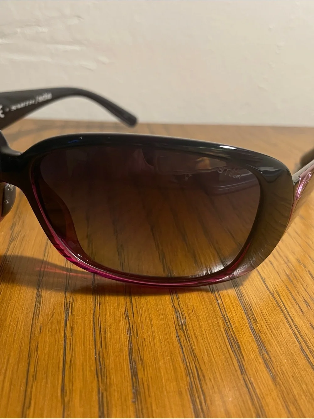 SMITH Black Sunglasses with Magenta Gradient Accents